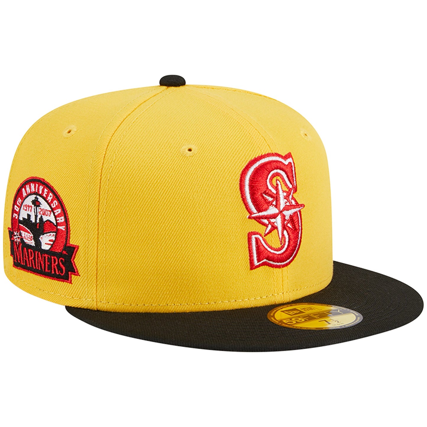Seattle Mariners New Era Grilled 59FIFTY Fitted Hat - Yellow/Black