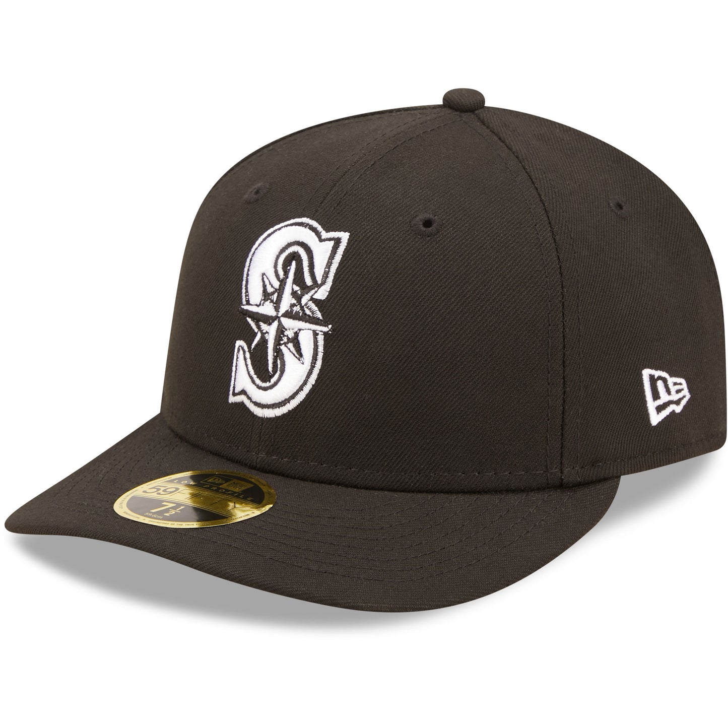 Seattle Mariners New Era Black & White Low Profile 59FIFTY Fitted Hat