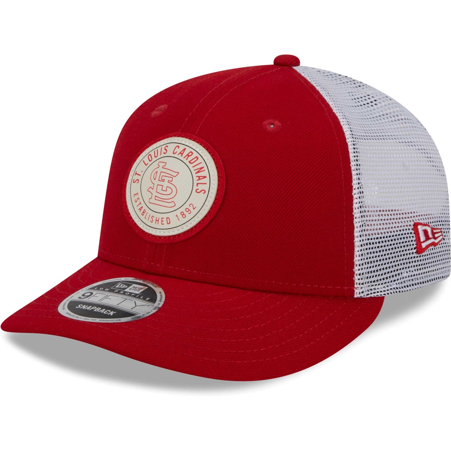 St. Louis Cardinals New Era Circle Trucker Low Profile 9FIFTY Snapback Hat - Red