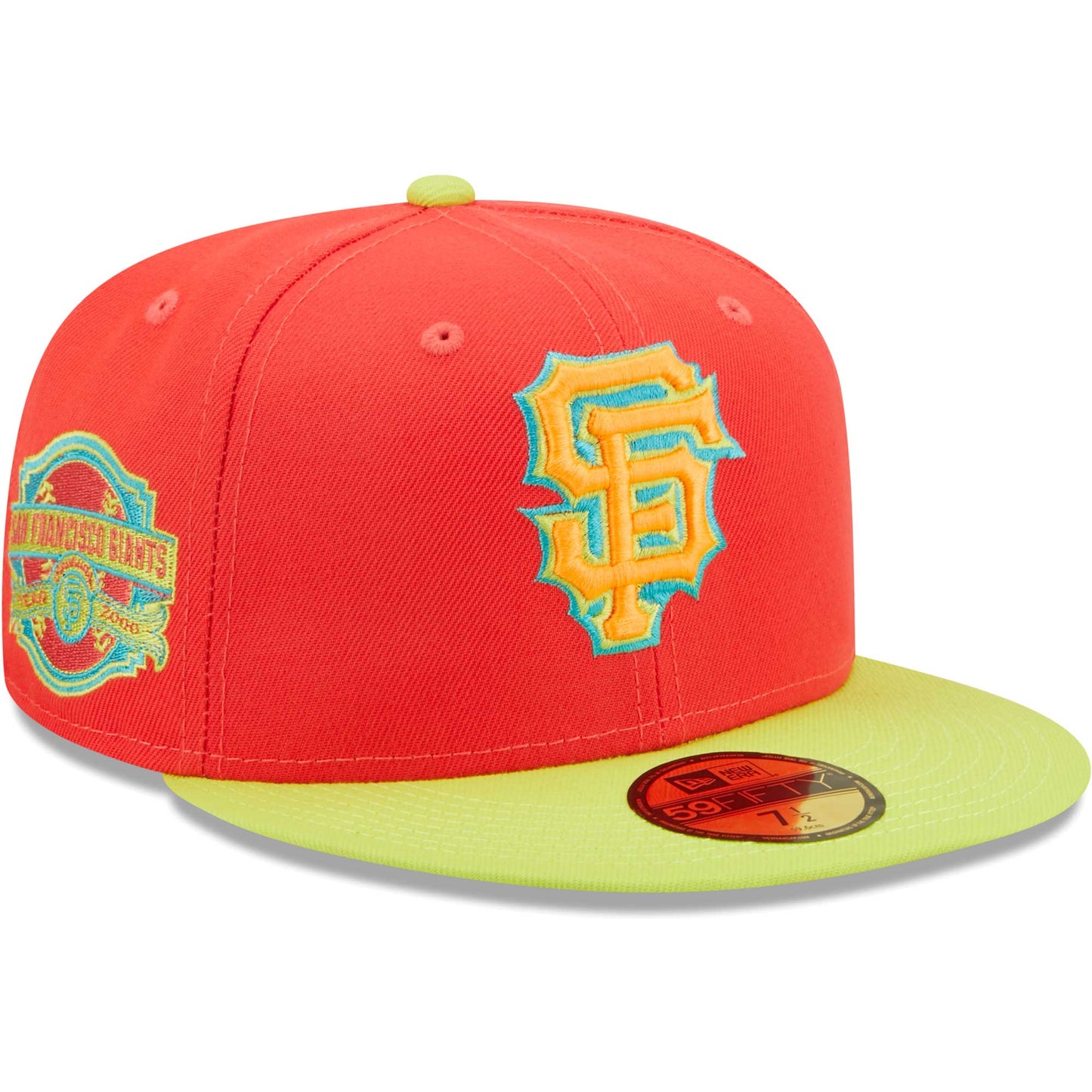 San Francisco Giants New Era Lava Highlighter Combo 59FIFTY Fitted Hat - Red/Neon Green