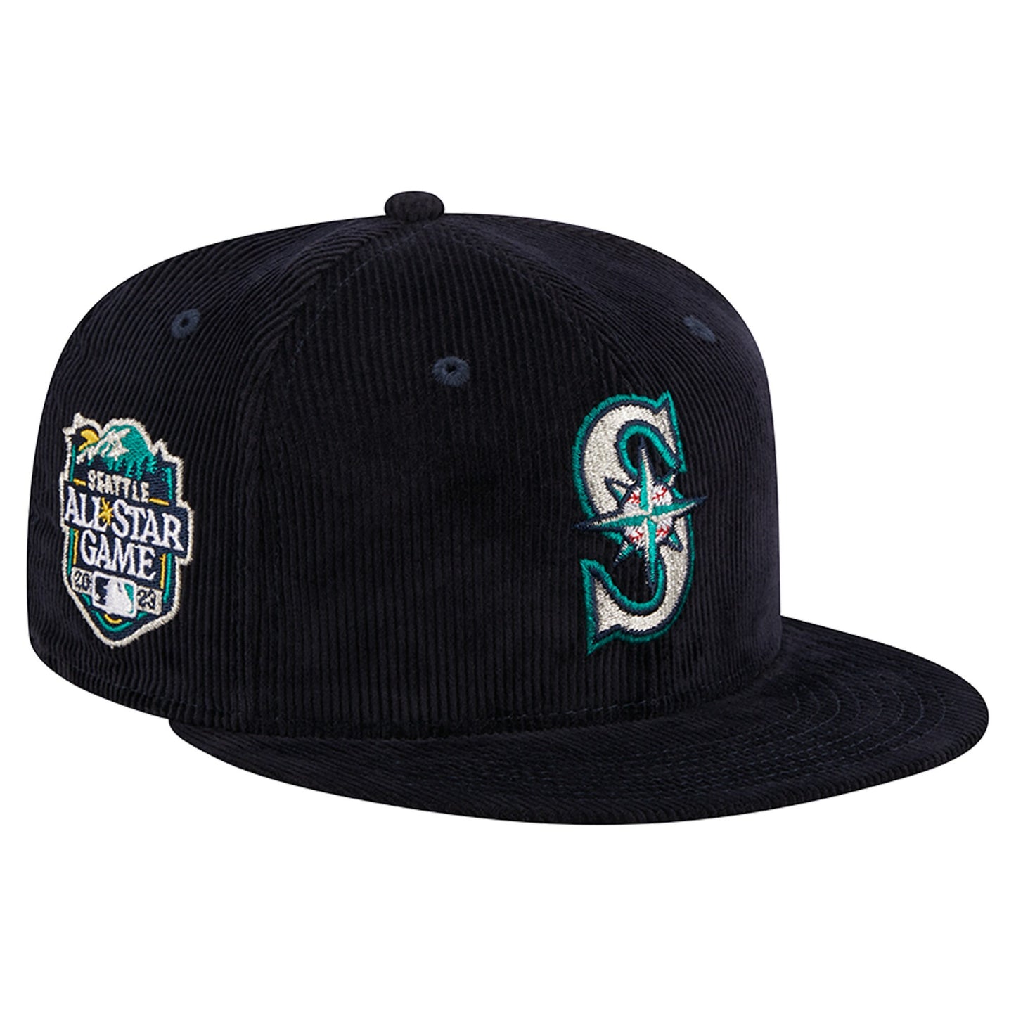 Seattle Mariners New Era Throwback Corduroy 59FIFTY Fitted Hat - Navy
