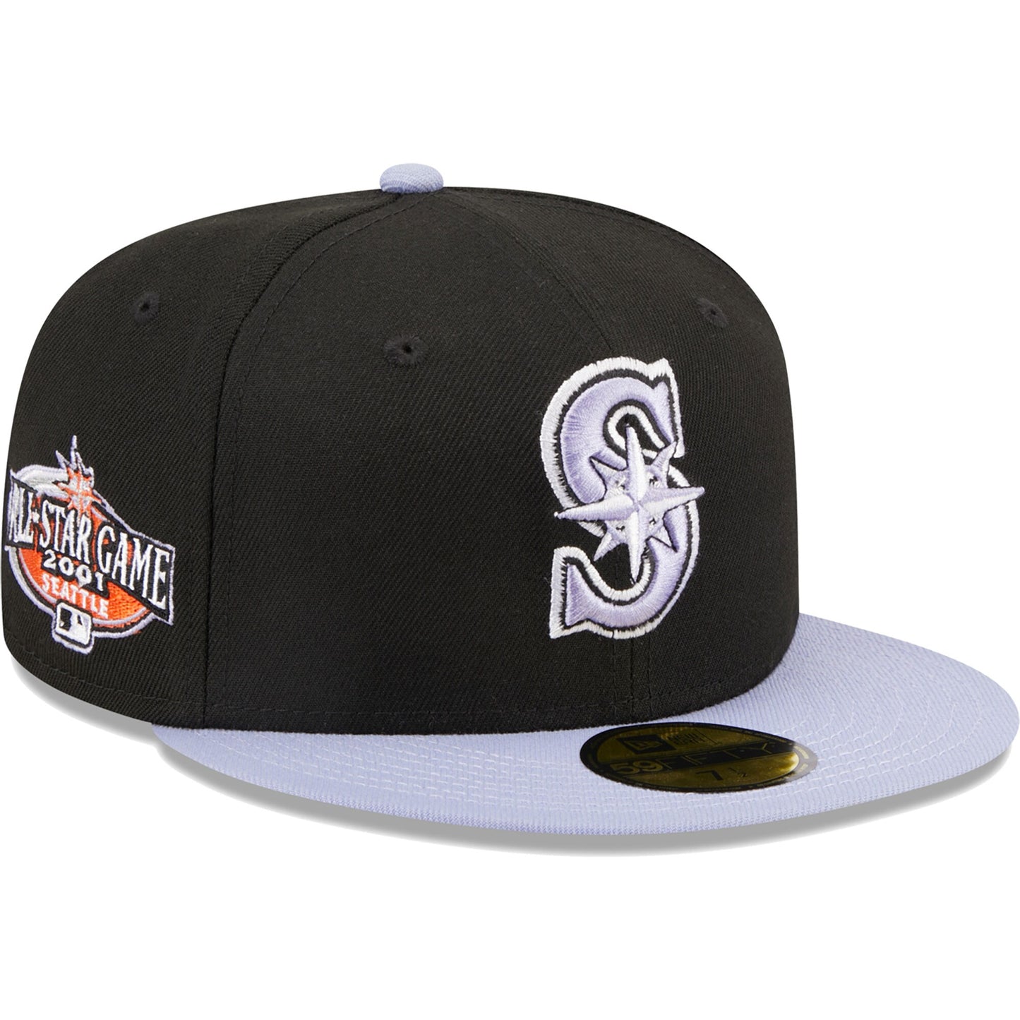 Seattle Mariners New Era Side Patch 59FIFTY Fitted Hat - Black