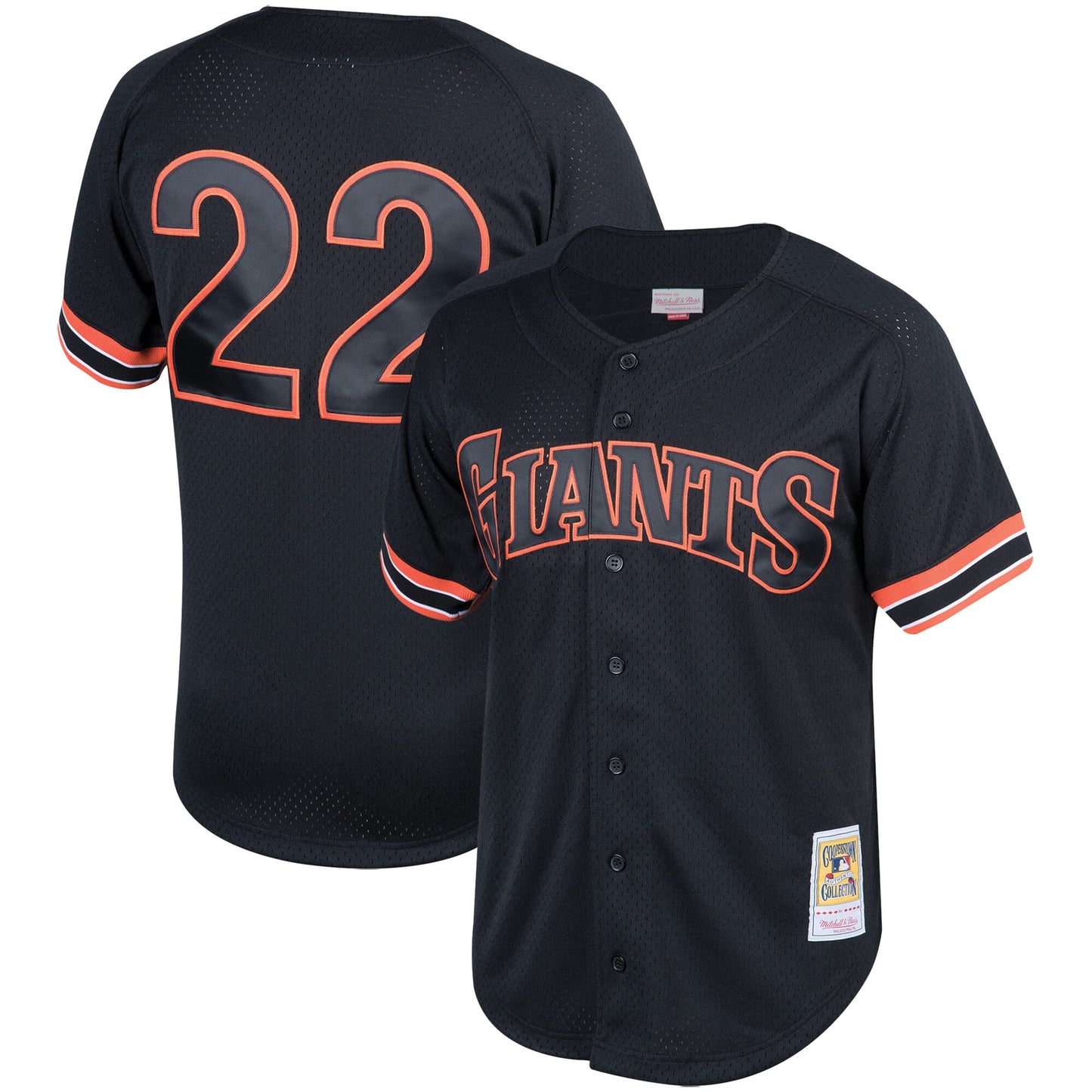 Will Clark San Francisco Giants Mitchell & Ness Cooperstown Collection Mesh Batting Practice Button-Up Jersey - Black